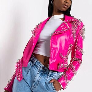 Azalea Wang NWT Studded Leather Jacket M